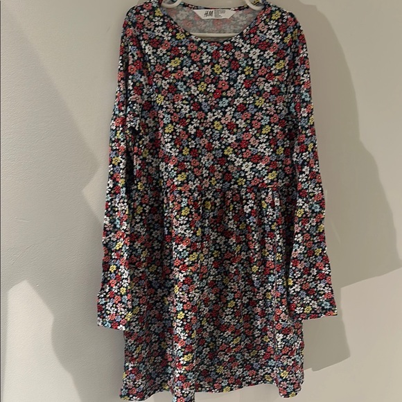 H&M Black and Pink Casual Sundress with Bishop Sleeves - Picture 1 of 5